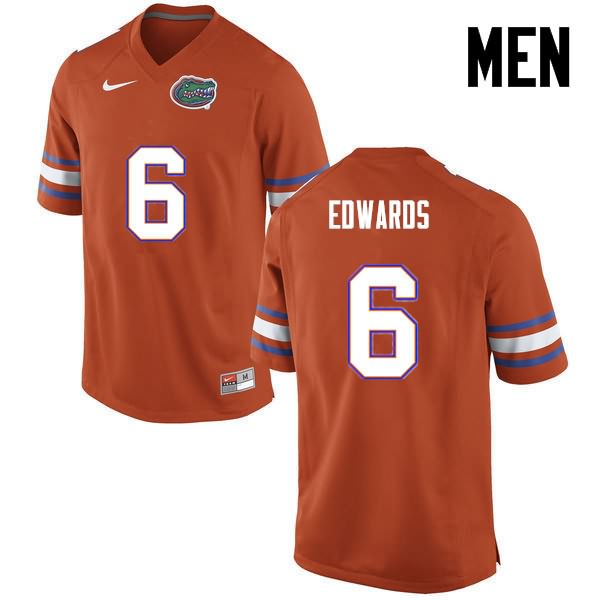 NCAA Florida Gators Brian Edwards Men's #6 Nike Orange Stitched Authentic College Football Jersey ENT0764PP